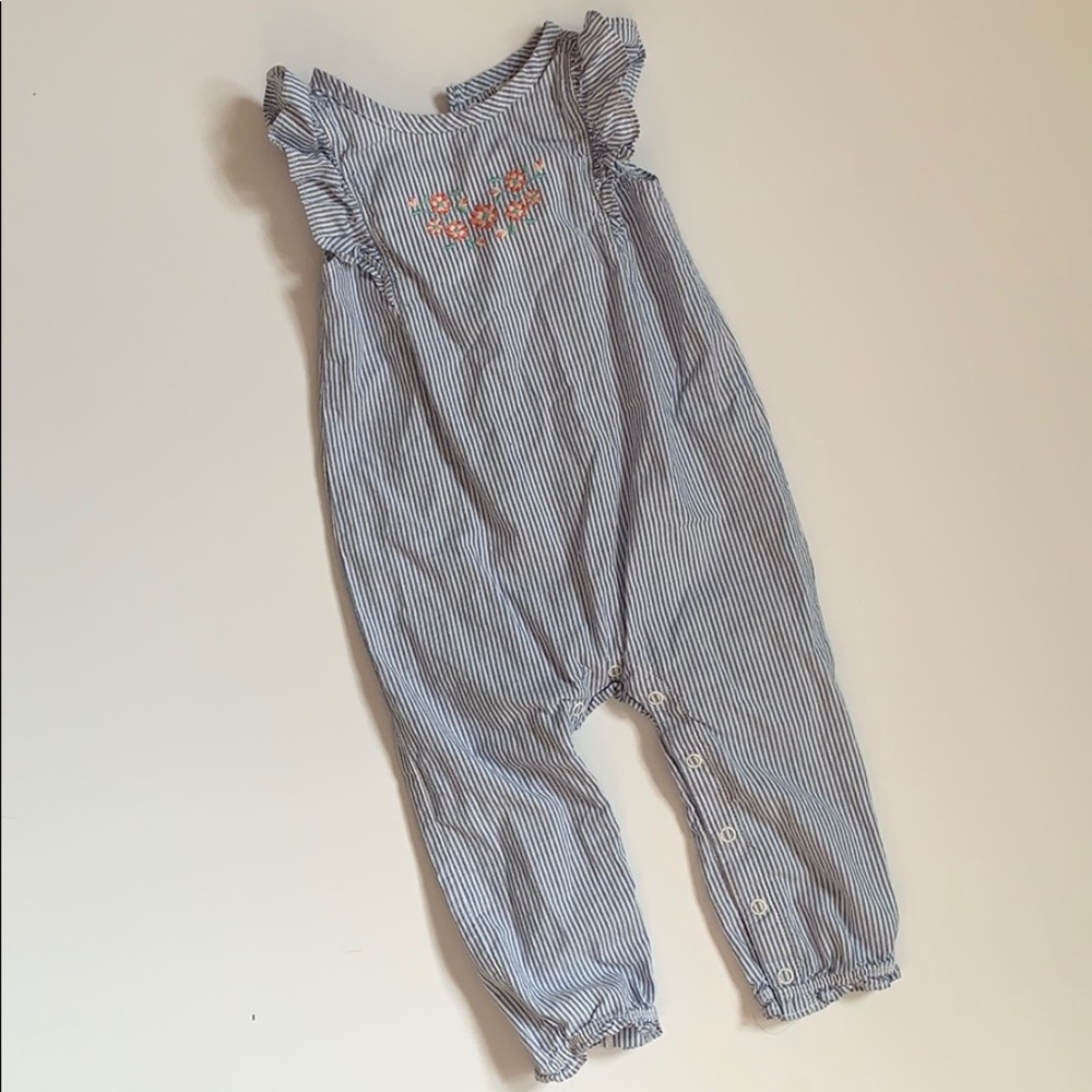 Pinstripe pants romper